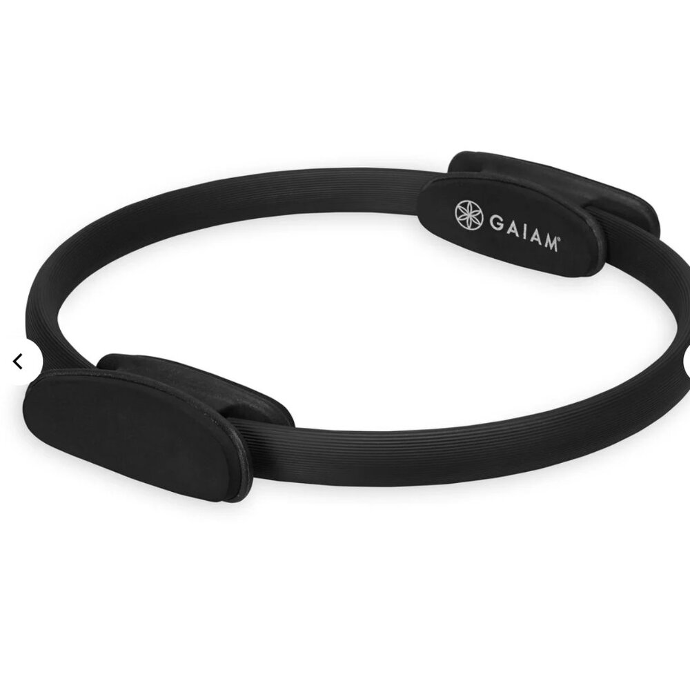 Gaiam Pilates Ring Black Non-Slip Padded Handles‎ Fitness Resistance Circle